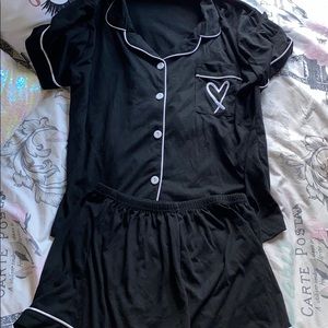 Black cotton pj set